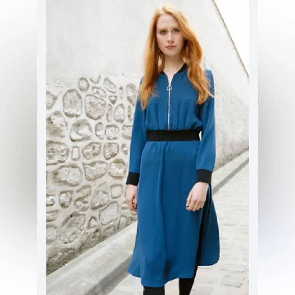 Cop Copine Estra Robe Midi Dress 38=8